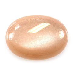 PEACH MOONSTONE PLAIN OVAL CAB 18X13MM 9.28 Cts.