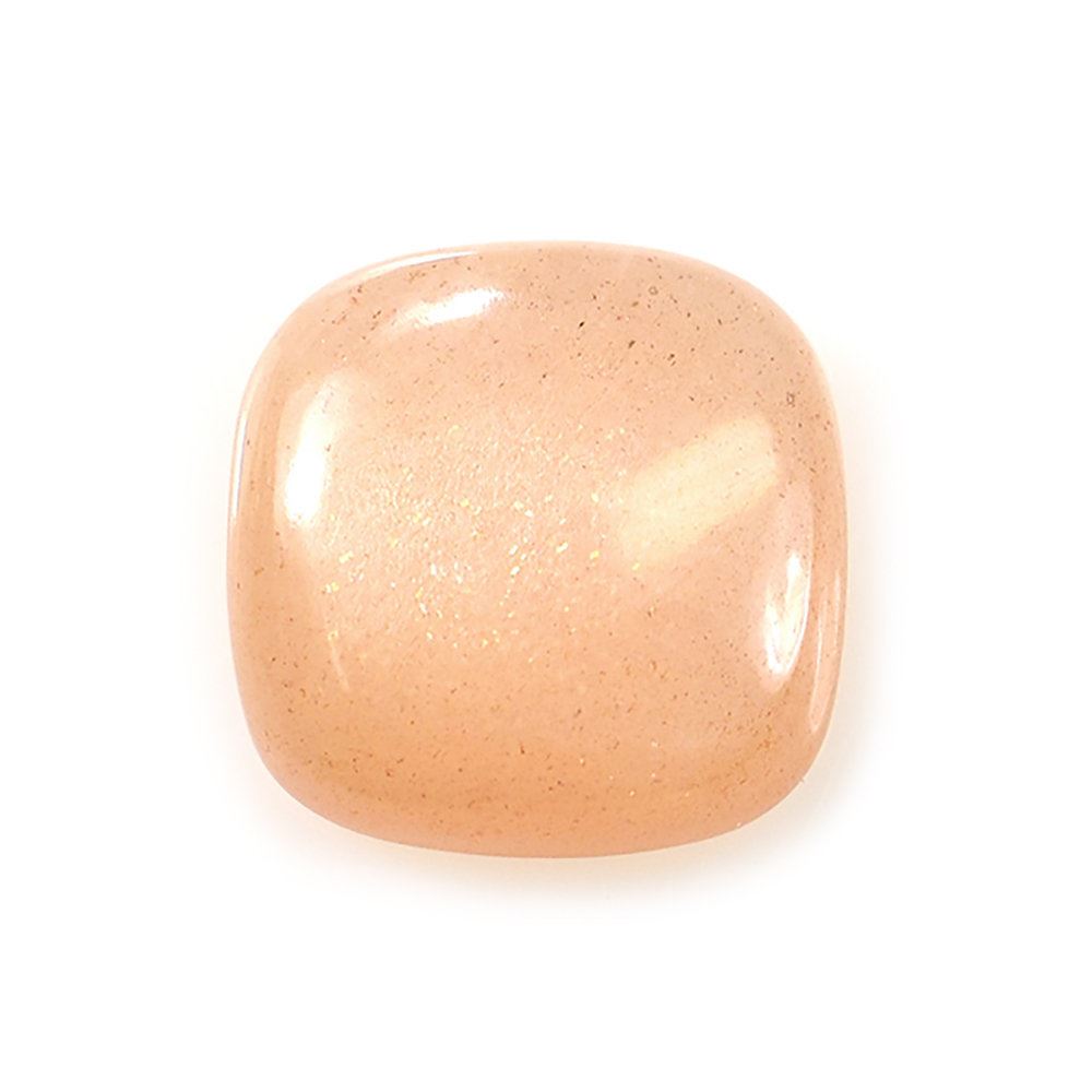 PEACH MOONTONE PLAIN CUSHION CAB 12X12MM 4.76 Cts.