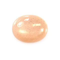 PEACH MOONSTONE PLAIN OVAL CAB 10X8MM 2.33 Cts.