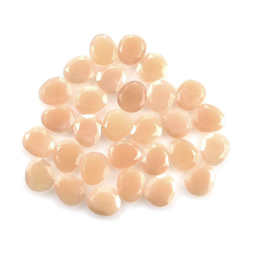 PEACH MOONSTONE BOTH SIDE TABLE CUT TRILLIONISH 10.50X9.00MM 1.92 Cts.