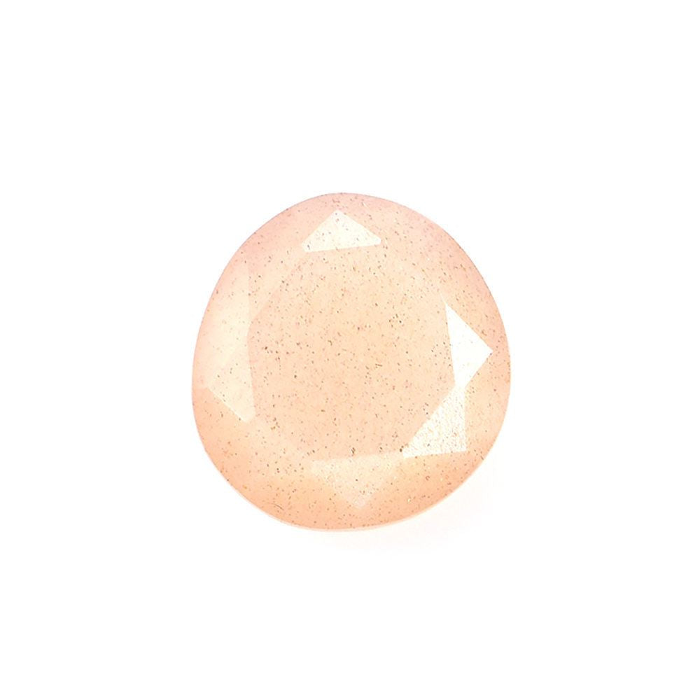 PEACH MOONSTONE BOTH SIDE TABLE CUT TRILLIONISH 9X8.30MM 1.76 Cts.