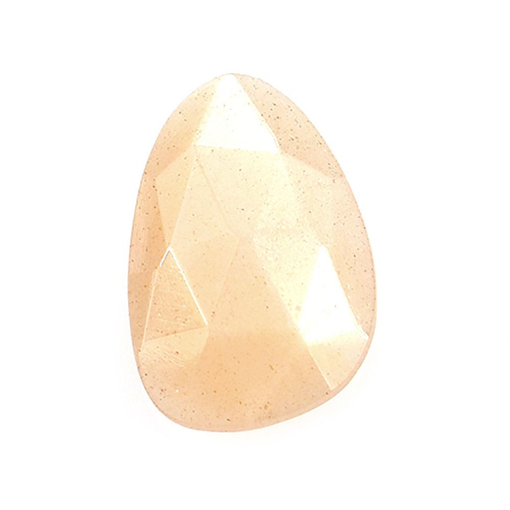 PEACH MOONSTONE ROSE CUT BRIOLETTE PEARISH 12X8MM 1.91 Cts.