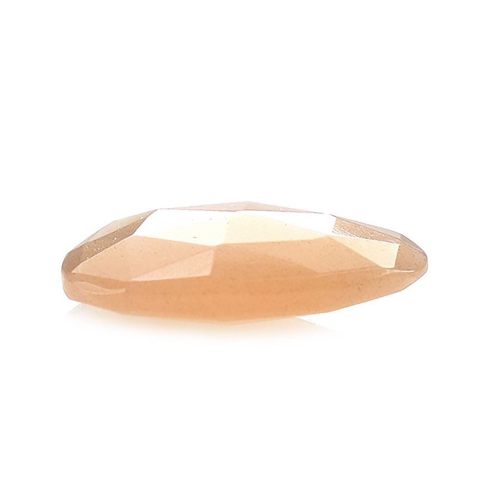 PEACH MOONSTONE ROSE CUT BRIOLETTE PEARISH 14X10MM 3.16 Cts.