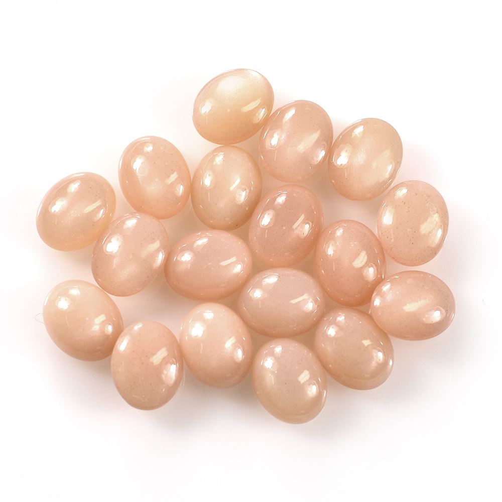 PEACH MOONSTONE LENTIL OVAL 10.00X8.00 MM 2.72 Cts.