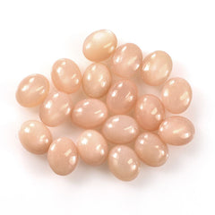 PEACH MOONSTONE LENTIL OVAL 10.00X8.00 MM 2.72 Cts.