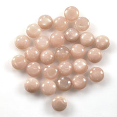 PEACH MOONSTONE CURVED ROUND CAB (MEDIUM)(CLEAN) 8.00X8.00 MM 1.85 Cts.