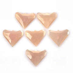 PEACH MOONSTONE ROSE CUT FANCY CARVED HEART CAB (MEDIUM)(CLEAN) 22.00X18.60 MM 6.36 Cts.