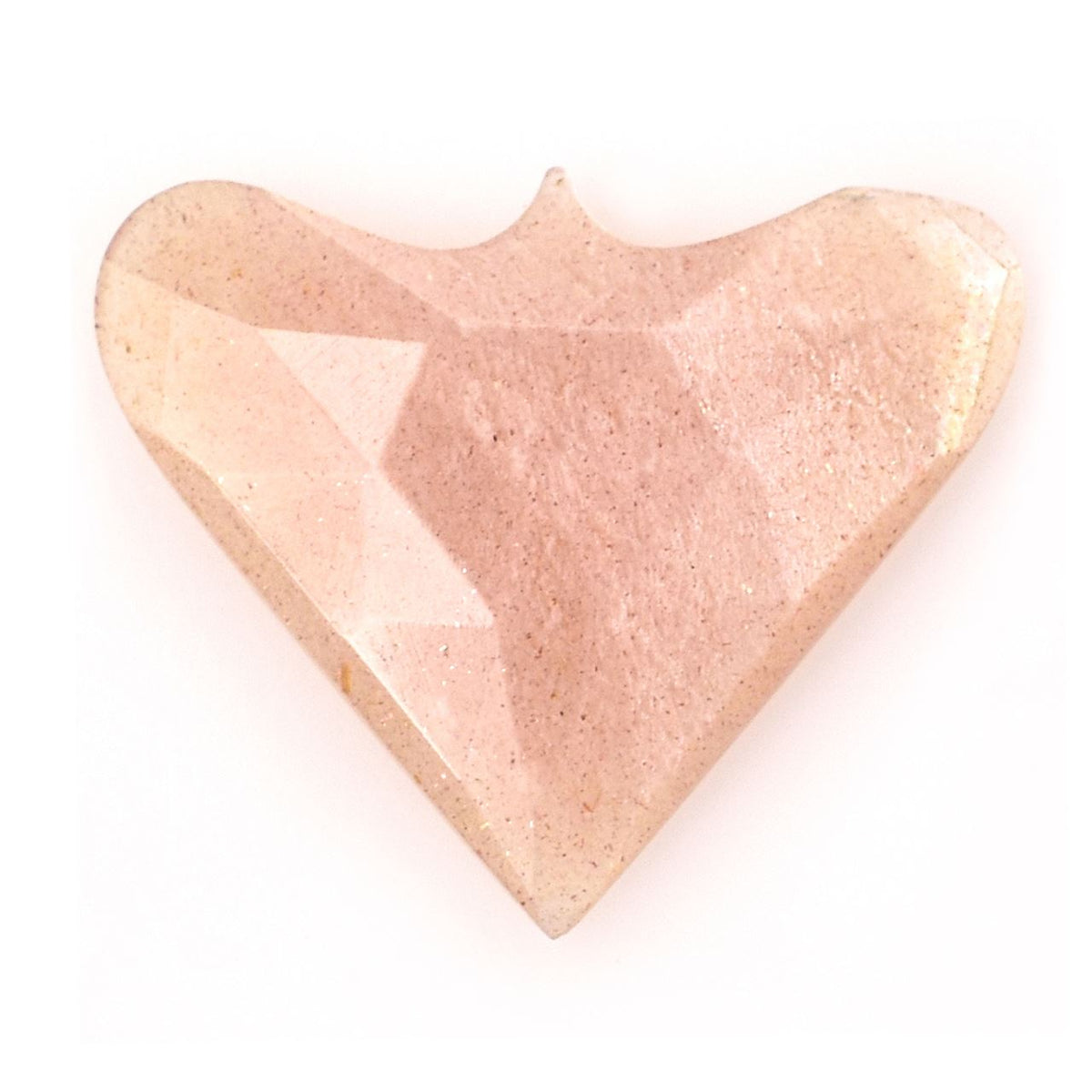 PEACH MOONSTONE ROSE CUT FANCY CARVED HEART CAB (LITE)(CLEAN) 22.00X18.60 MM 6.13 Cts.