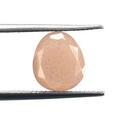 PEACH MOONSTONE BOTH SIDE TABLE CUT (P13)(LIGHT)(CLEAN) 10.50X9.00 MM 2.28 Cts.