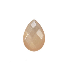 PEACH MOONSTONE CHECKER CUT BRIOLETTE PEAR (MEDIUM)(CLEAN) 6.00X4.00 MM 0.36 Cts.