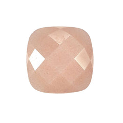 PEACH MOONSTONE CHECKER CUT BRIOLETTE CUSHION (MEDIUM)(CLEAN) 10.00X10.00 MM 3.75 Cts.