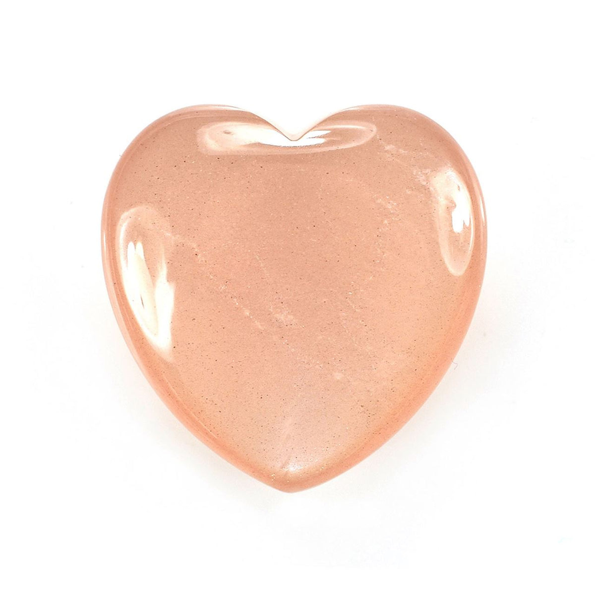 PEACH MOONSTONE PLAIN LENTIL HEART (MEDIUM)(CLEAN) 16.00X16.00 MM 10.75 Cts.