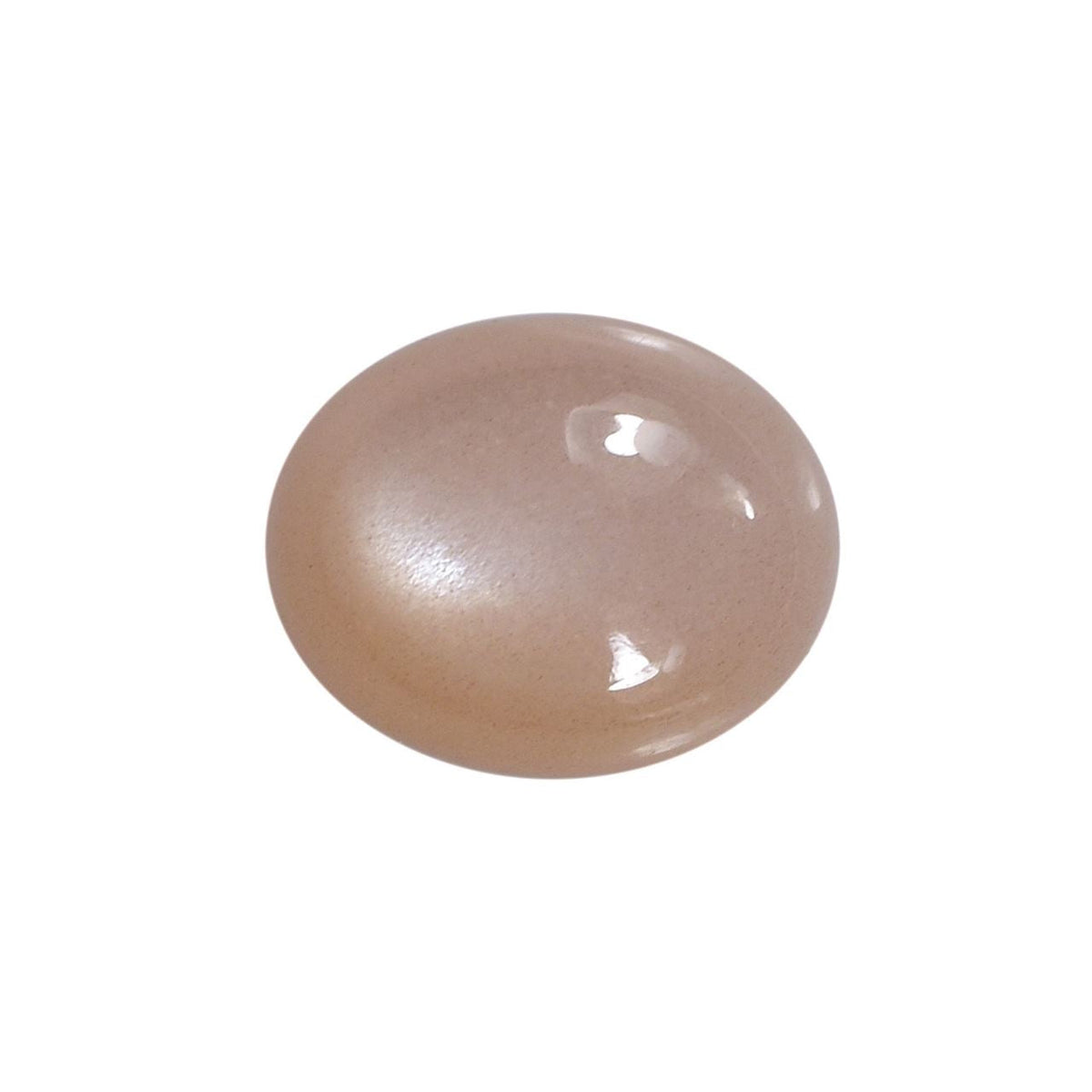 PEACH MOONSTONE PLAIN OVAL CAB (MEDIUM)(CLEAN) 10.00X8.00 MM 2.56 Cts.