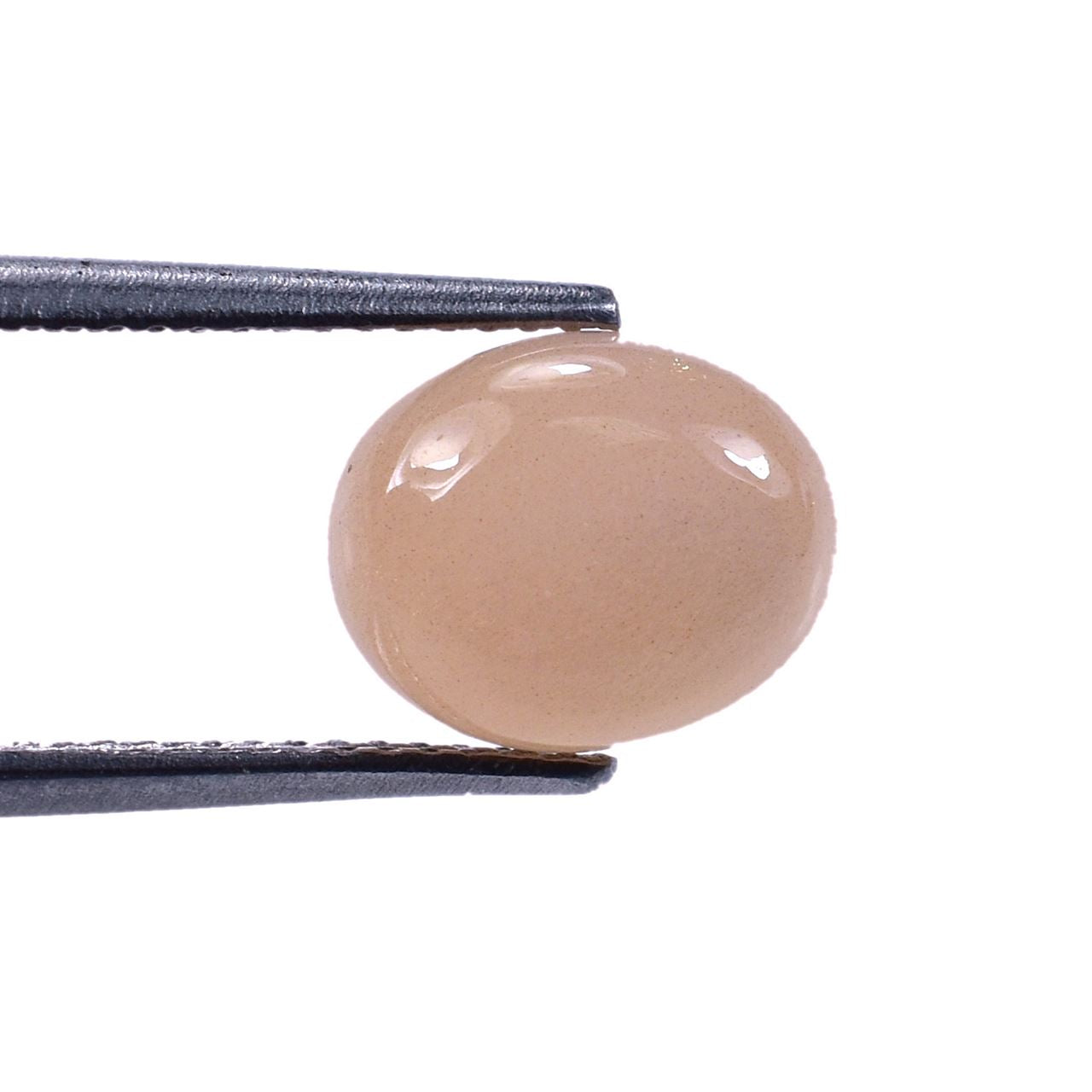 PEACH MOONSTONE PLAIN OVAL CAB (MEDIUM)(CLEAN) 10.00X8.00 MM 2.56 Cts.