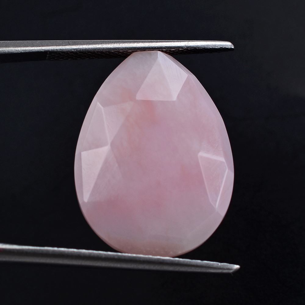PINK OPAL ROSE CUT BRIOLETTE PEAR (HALF DRILL) 20X15MM 9.70 Cts.