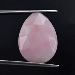 PINK OPAL ROSE CUT BRIOLETTE PEAR (HALF DRILL) 20X15MM 9.70 Cts.