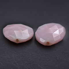 PINK OPAL ROSE CUT BRIOLETTE PEAR (HALF DRILL) 20X15MM 9.70 Cts.