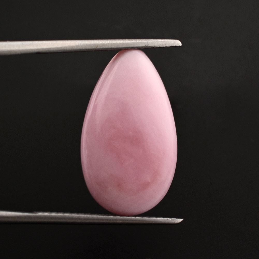 PINK OPAL LENTIL PEAR (HALF DRILL) 20X12MM 8.28 Cts.