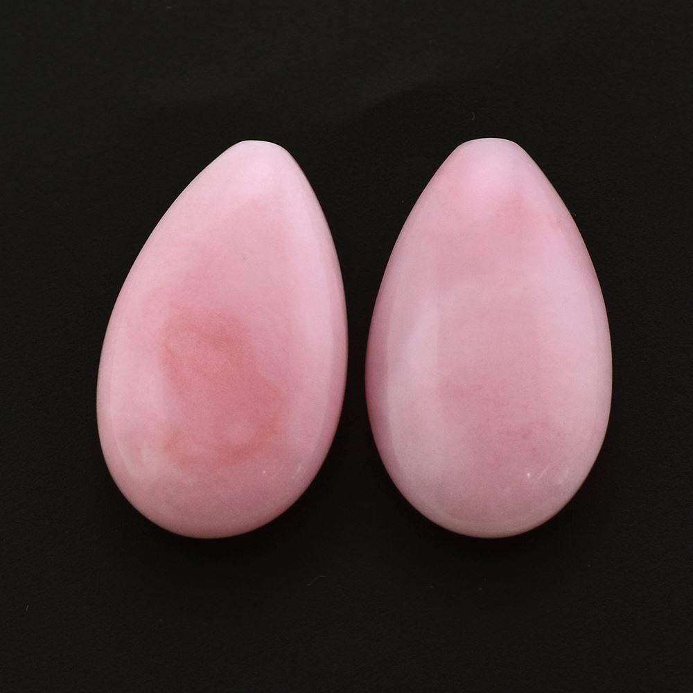 PINK OPAL LENTIL PEAR (HALF DRILL) 20X12MM 8.28 Cts.