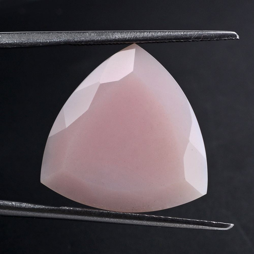 PINK OPAL CUT TRILLION ROSE CUT BACK 18MM 6.12 Cts.