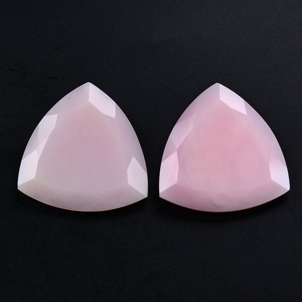 PINK OPAL CUT TRILLION ROSE CUT BACK 18MM 6.12 Cts.