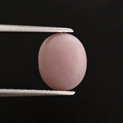 PINK OPAL FLAT OVAL CAB (FROSTED BOTTOM) 10X8.50MM 1.64 Cts.