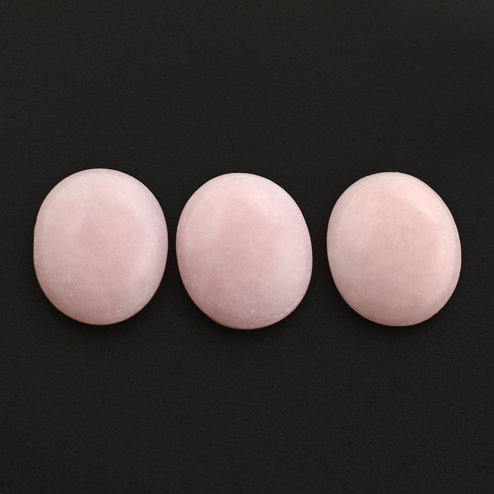 PINK OPAL FLAT OVAL CAB (FROSTED BOTTOM) 10X8.50MM 1.64 Cts.