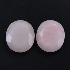 PINK OPAL BOTH SIDE TABLE CUT OVAL 15X13MM 4.81 Cts.