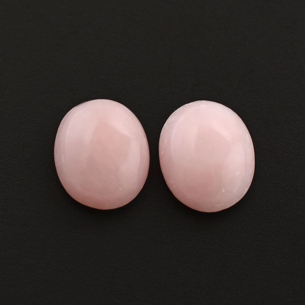 PINK OPAL OVAL CAB (FROSTED BOTTOM) 7.50X6MM 0.79 Cts.