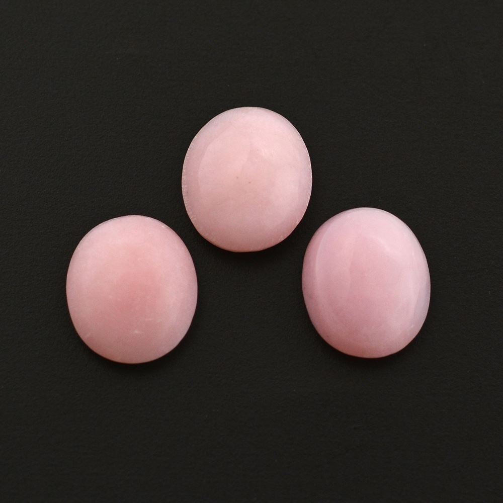 PINK OPAL OVAL CAB (FROSTED BOTTOM) 7.50X6MM 0.82 Cts.