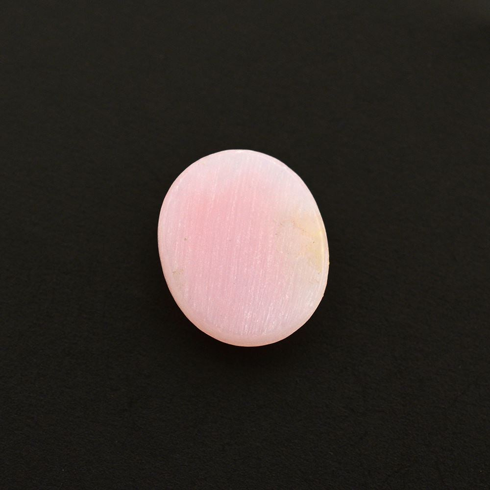 PINK OPAL FLAT OVAL CAB WITH FROSTED BOTTOM 10X8.50MM 1.65 Cts.