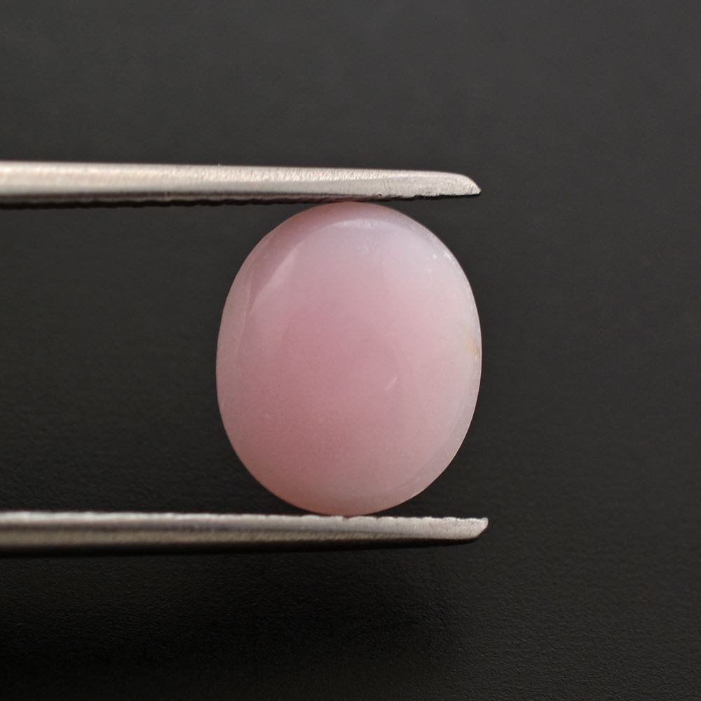 PINK OPAL FLAT OVAL CAB WITH FROSTED BOTTOM 10X8.50MM 1.65 Cts.