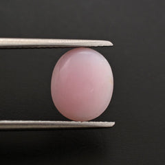 PINK OPAL FLAT OVAL CAB WITH FROSTED BOTTOM 10X8.50MM 1.65 Cts.