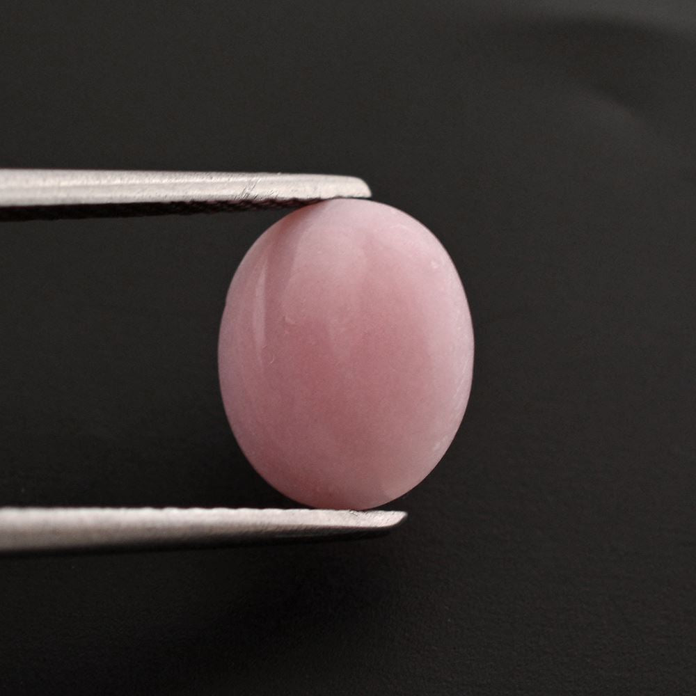 PINK OPAL FLAT OVAL CAB (FROSTED BOTTOM) 10X8.50MM 1.68 Cts.