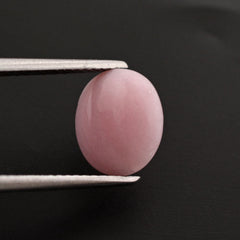 PINK OPAL FLAT OVAL CAB (FROSTED BOTTOM) 10X8.50MM 1.68 Cts.