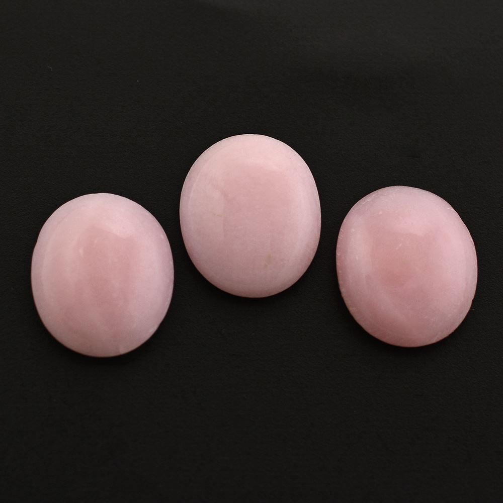 PINK OPAL FLAT OVAL CAB (FROSTED BOTTOM) 10X8.50MM 1.68 Cts.