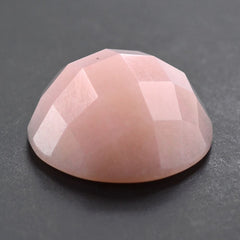PINK OPAL CHECKER ROUND CAB 14MM 7.01 Cts.