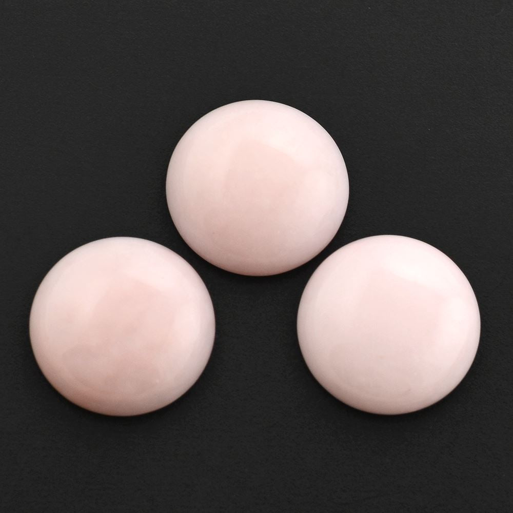 PINK OPAL FLAT ROUND CAB 12MM 3.27 Cts.