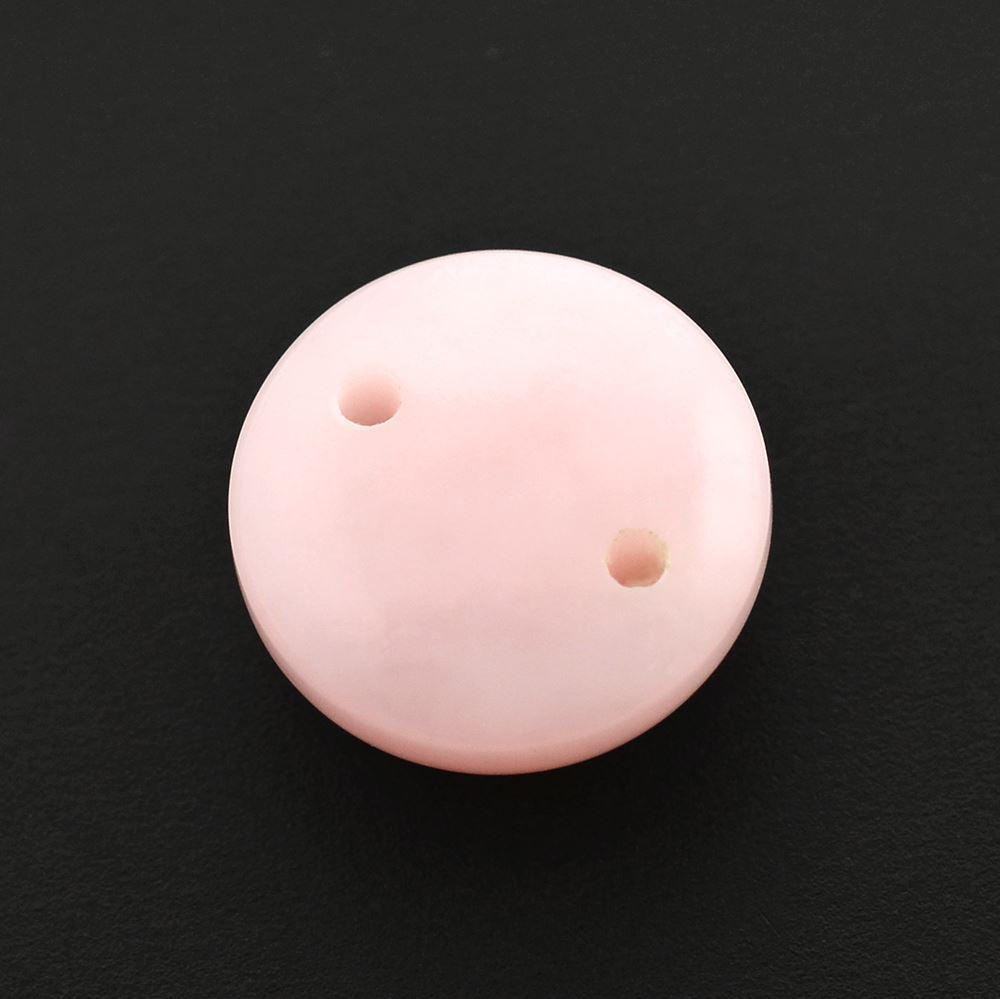 PINK OPAL SHIRT BUTTON ROUND (WITH TWO FULL DRILL) 10MM 3.07 Cts.