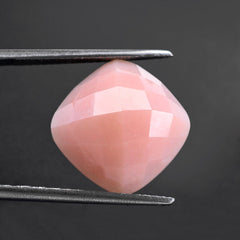 PINK OPAL CHECKER CUSHION CAB 14MM 7.67 Cts.