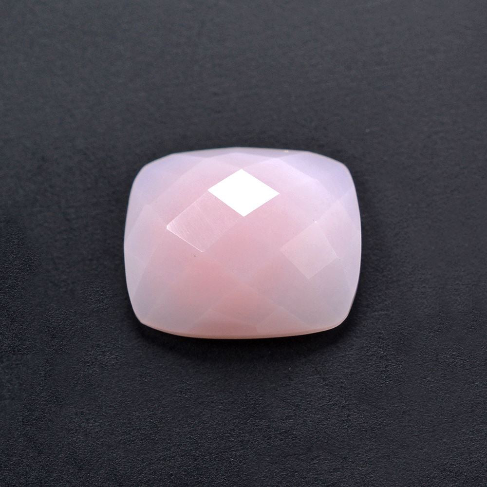 PINK OPAL CHECKER CUSHION CAB 12X10MM 3.63 Cts.
