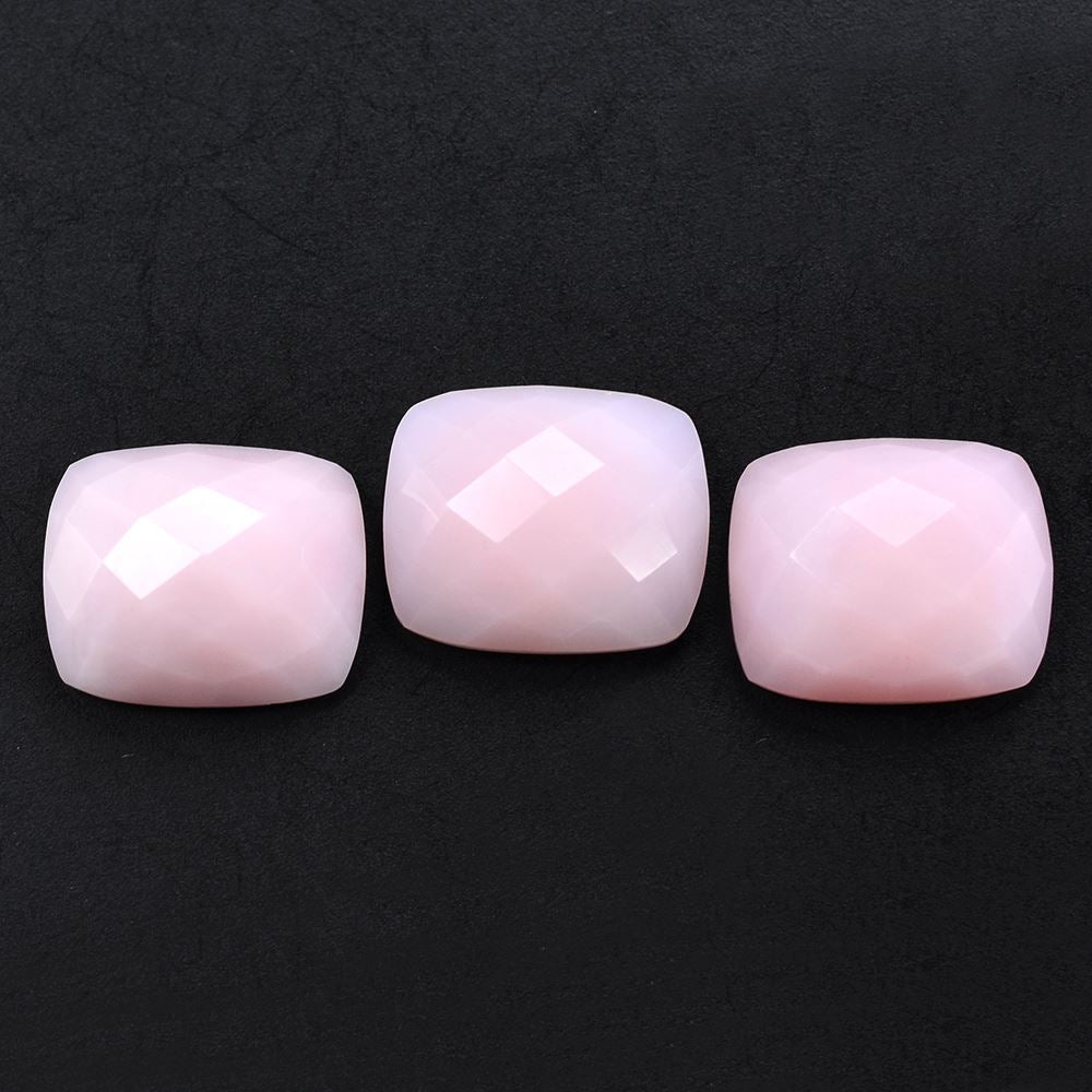PINK OPAL CHECKER CUSHION CAB 12X10MM 3.63 Cts.