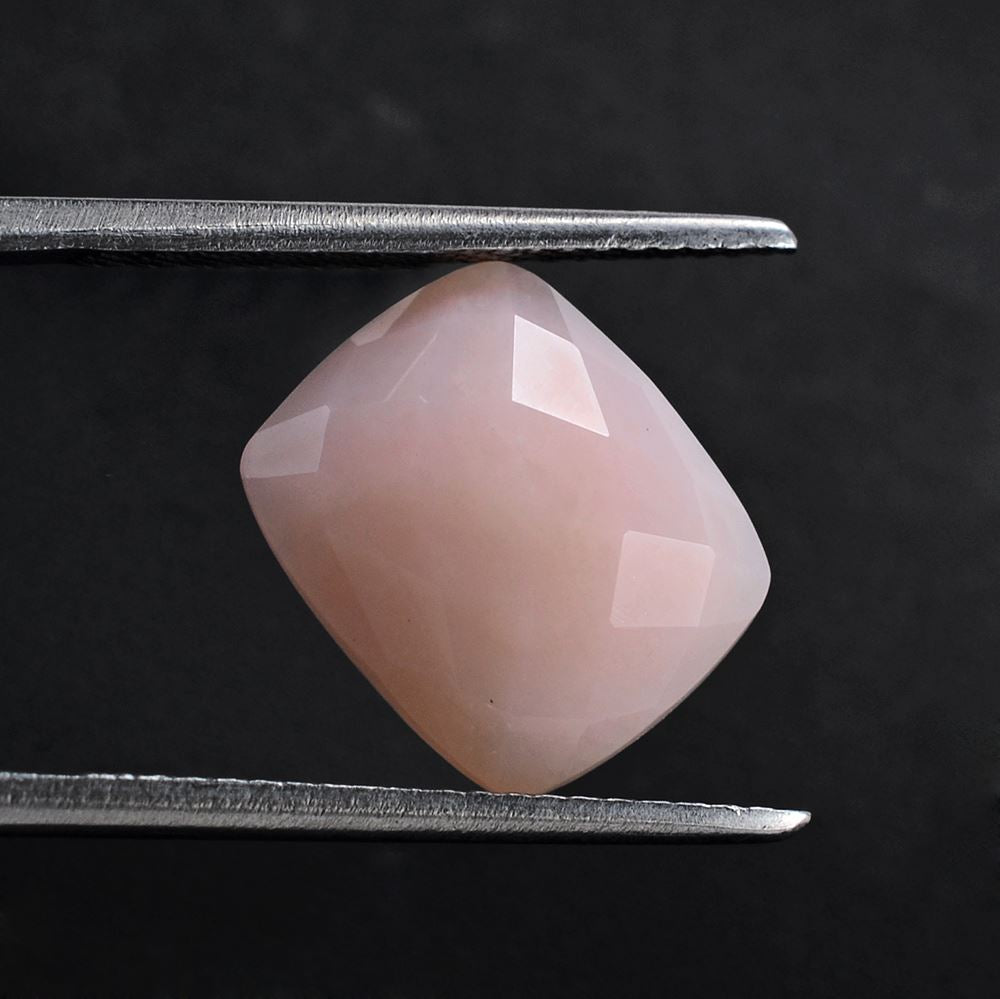 PINK OPAL CHECKER CUSHION CAB 12X10MM 3.56 Cts.