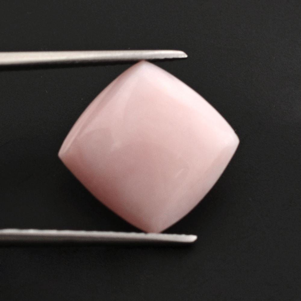PINK OPAL FLAT CUSHION CAB (FROSTED BOTTOM) 13.50MM 5.16 Cts.