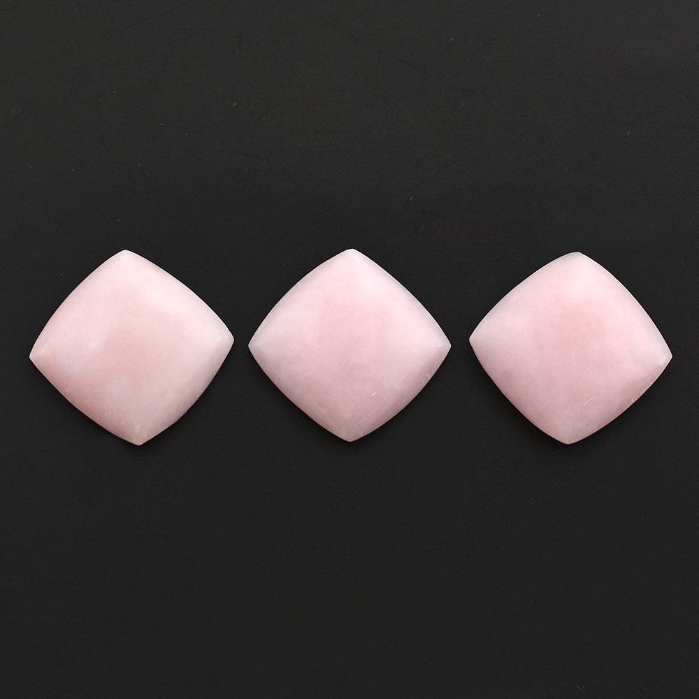 PINK OPAL FLAT CUSHION CAB (FROSTED BOTTOM) 13.50MM 5.16 Cts.