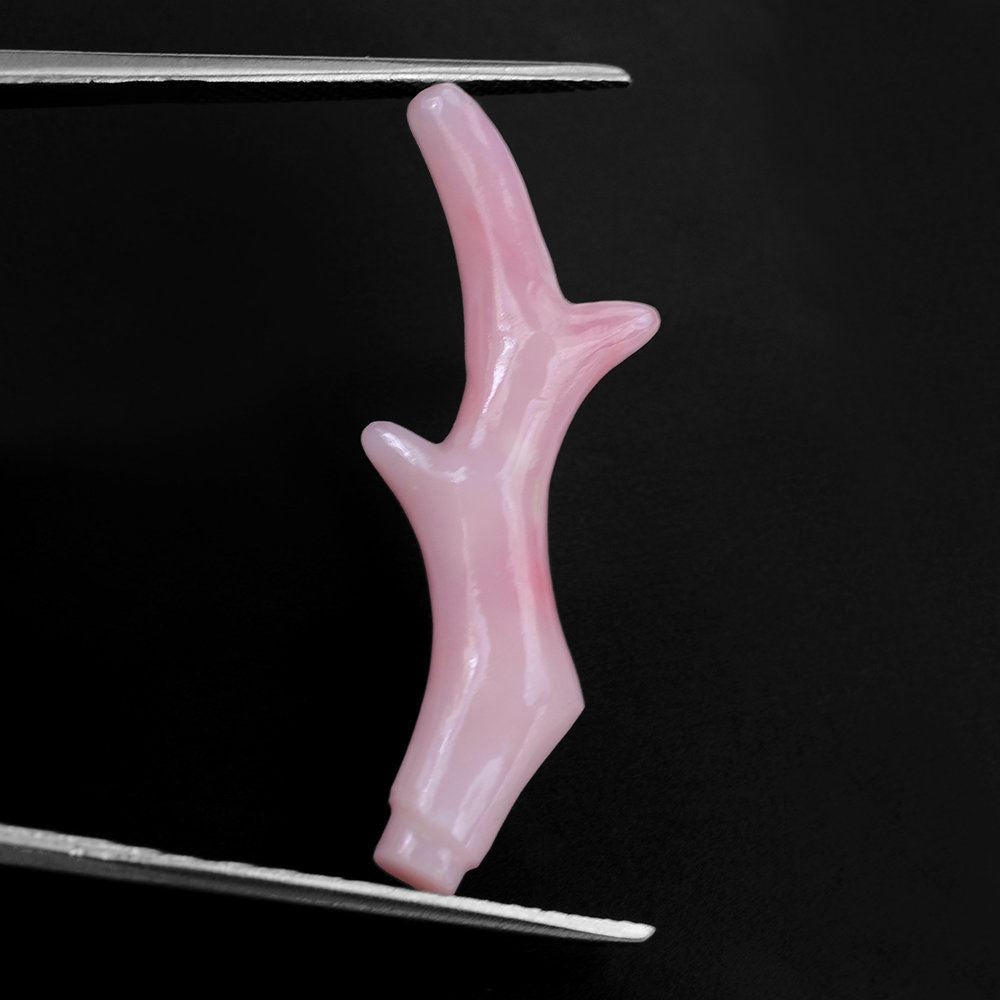 PINK OPAL PLAIN CORAL BRANCH SHAPE FANCY 30X5MM 5.58 Cts.