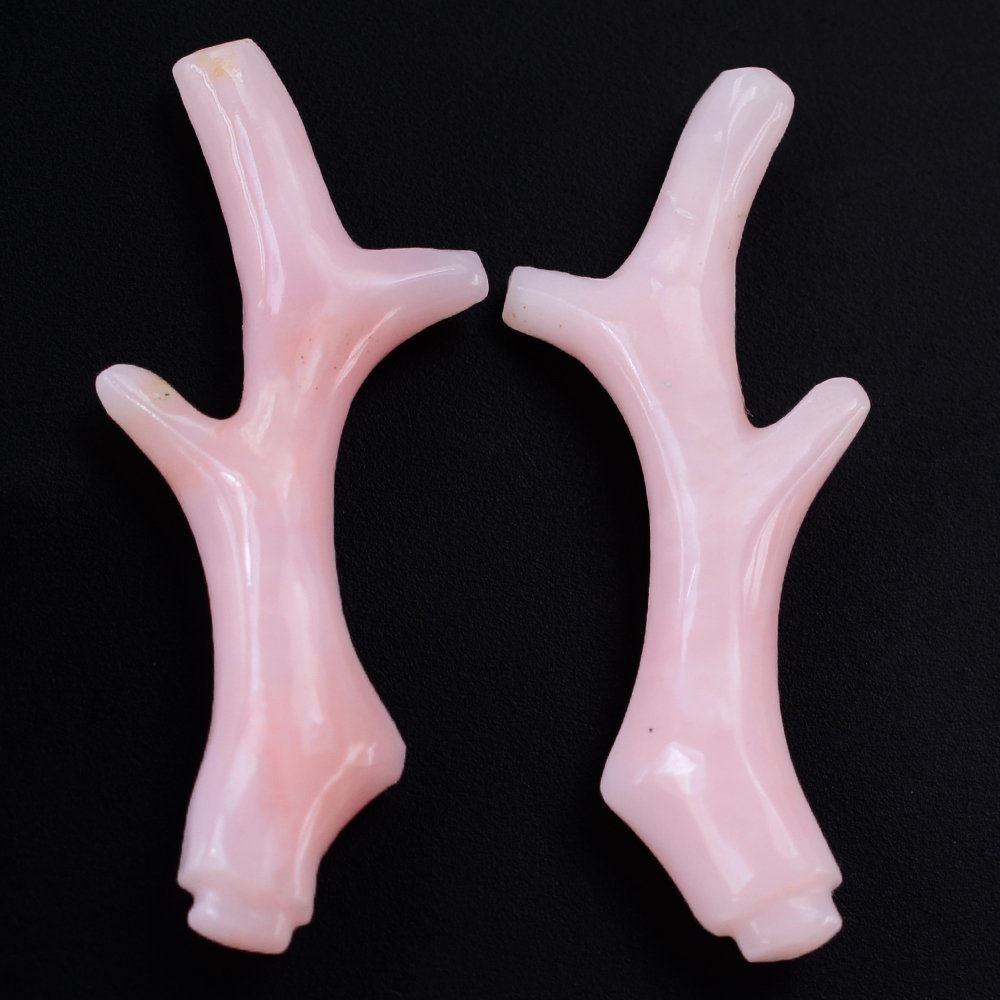 PINK OPAL CORAL BRANCH SHAPE FANCY 30X5MM 5.47 Cts.