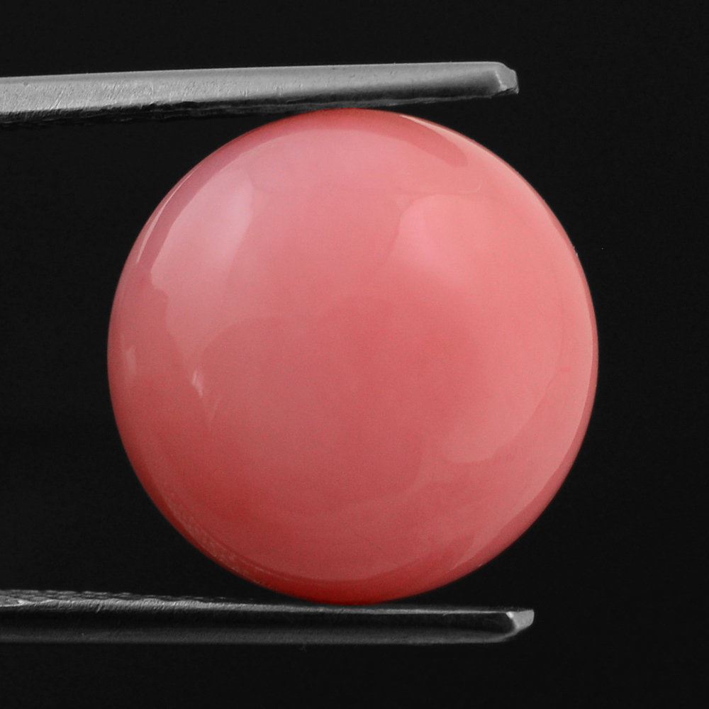 PINK OPAL PLAIN LENTIL ROUND BEADS 13.50MM 10.28 Cts.