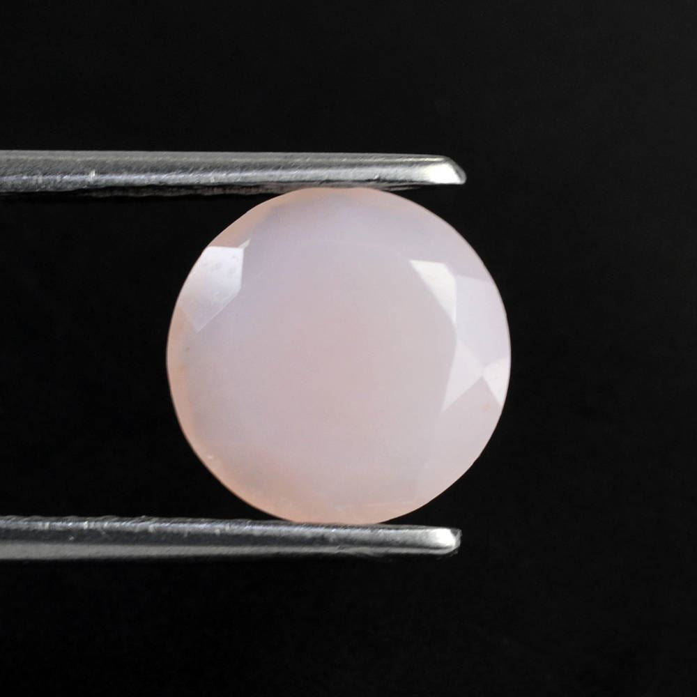 PINK OPAL ONE SIDE ROSE CUT OTHER SIDE TABLE CUT ROUND (LITE) 10MM  1.89 Cts.