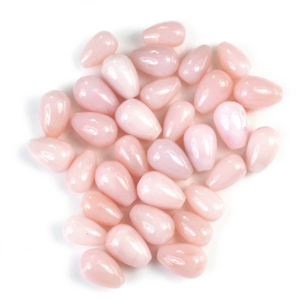 PINK OPAL PLAIN DROPS (LITE) (SI) (HALF DRILL 0.60MM) 9X6MM 1.76 Cts.